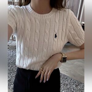 Polo Ralph Lauren Short Sleeve Cable Knit Crewneck Sweater XS